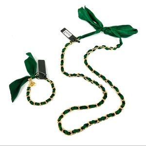 J. Crew Ribbon Fabric Chain Necklace & Bracelet